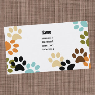 Carte de visite Empreintes de pattes de chien