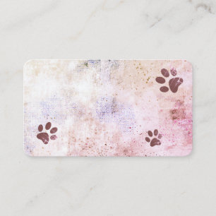 Carte De Visite empreintes de pattes de chien aquarelle conception