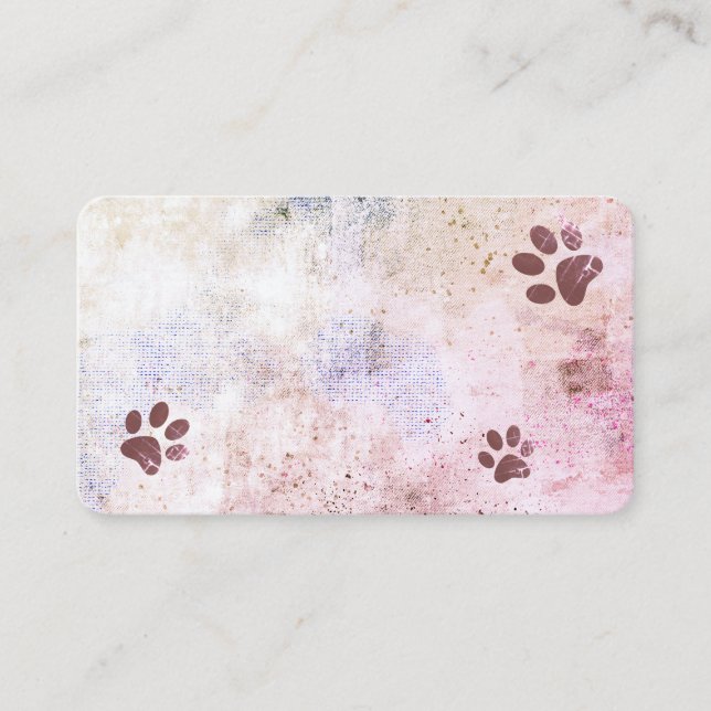 Carte De Visite empreintes de pattes de chien aquarelle conception (Devant)