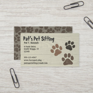 Carte De Visite Empreintes de pattes de chiens ou de chats Faux Bo