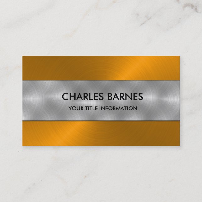 Carte de visite en acier inoxydable orange (Devant)