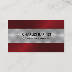 Carte de visite en acier inoxydable rouge