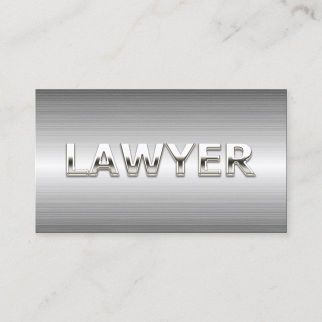 Carte de visite en acier professionnel d'avocat en (Devant)