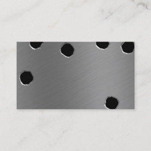 carte de visite en aluminium balayé brillant de