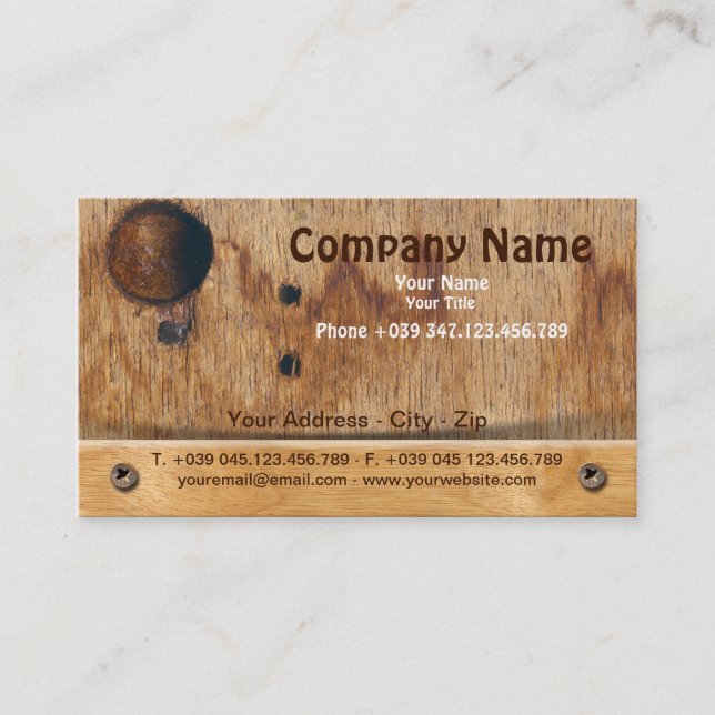 Carte de visite en bois (Devant)