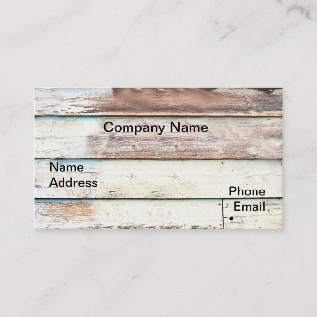 Carte de visite en bois 4 de mur de Shack (Devant)