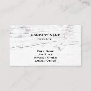 Carte de visite en bois blanc rustique