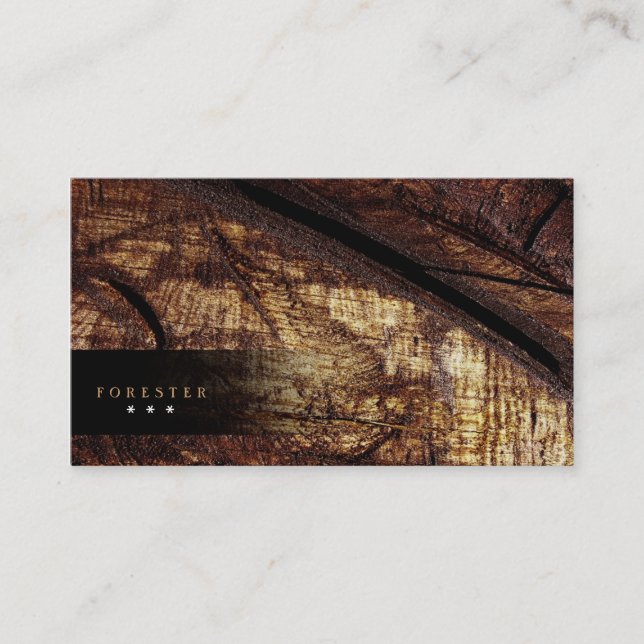 Carte de visite en bois de nature d'arbre (Devant)