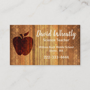 Carte de visite en bois de professeur d'Apple