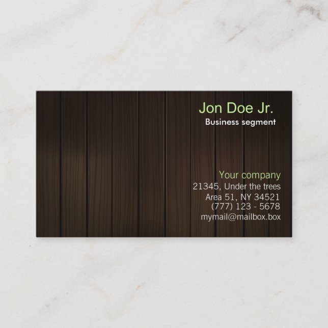 Carte de visite en bois de texture (Devant)