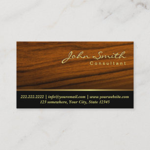 Carte de visite en bois élégant de consultant en