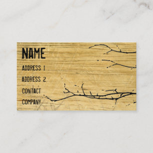 Carte de visite en bois et lierre