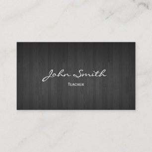 Carte de visite en bois foncé chic de professeur