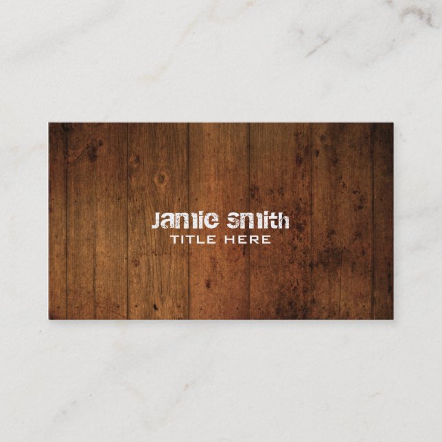 Carte de visite en bois grunge (Devant)