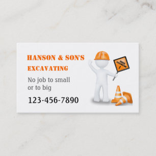 Carte De Visite En construction Excavation