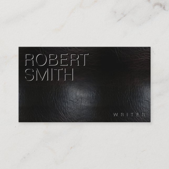 Carte de visite en cuir Faux Black Worn (Devant)