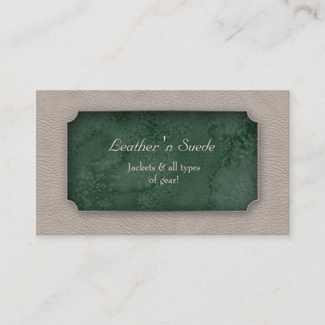Carte de visite en cuir 'n Suede Green (Devant)