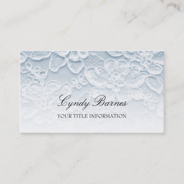 Carte de visite en dentelle bleue (Devant)