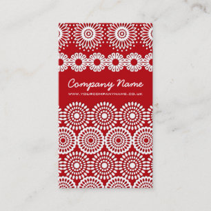 Carte de visite en dentelle Crochet rouge