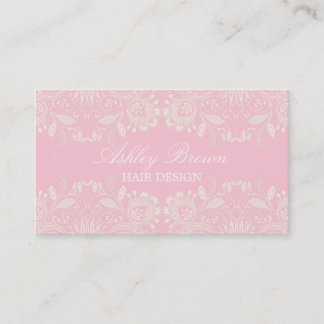 Carte de visite en dentelle Vintage rose et blanc