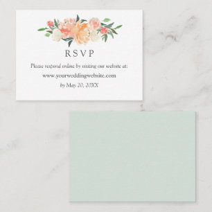 Carte De Visite En fleur Mariage RSVP site en ligne Business Car