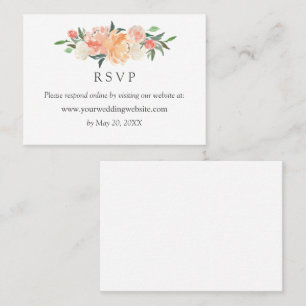 Carte De Visite En fleur Mariage RSVP site en ligne Business Car