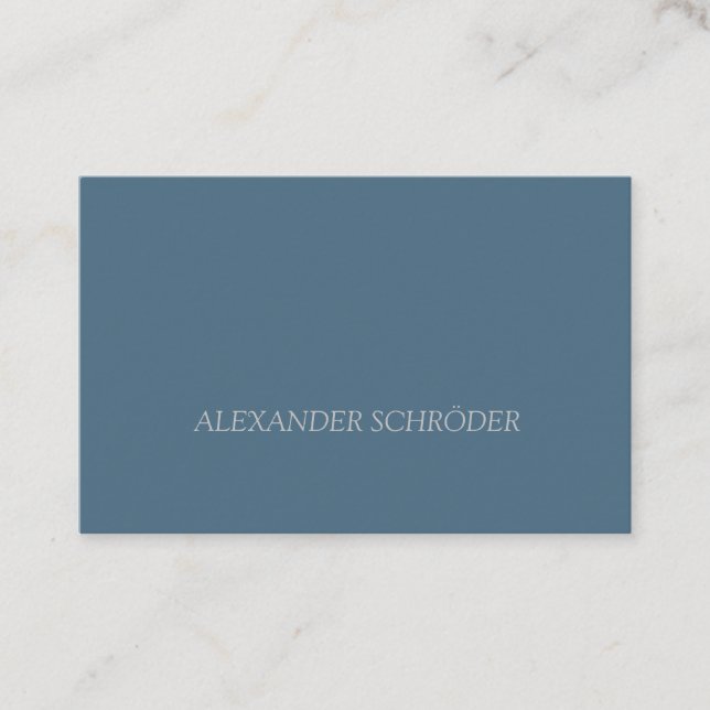 Carte de visite en gris bleu avec écriture blanche (Devant)