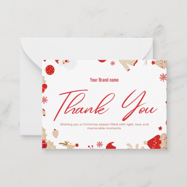 Carte de visite en gros Merci rouge (Devant)