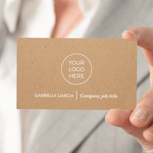 Carte de visite en kraft avec code QR et logo simp