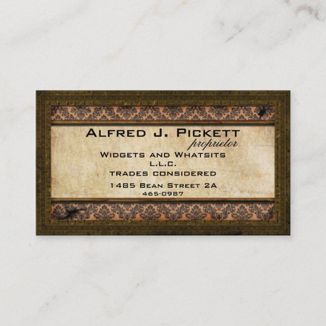 Carte de visite en laiton de dents de Steampunk de (Devant)