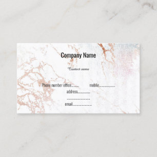 CARTE DE VISITE EN MARBRE D'OR ROSE BLANC