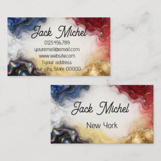 Carte de visite en marbre liquide iridescent moder