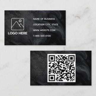 Carte de visite en marbre noir avec code QR