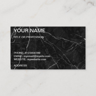 carte de visite en marbre noir personnalisable
