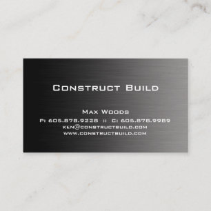 Carte de visite en métal de construction professi
