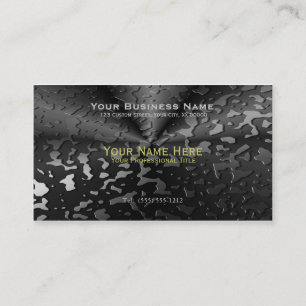 Carte de visite en métal poli noir humide