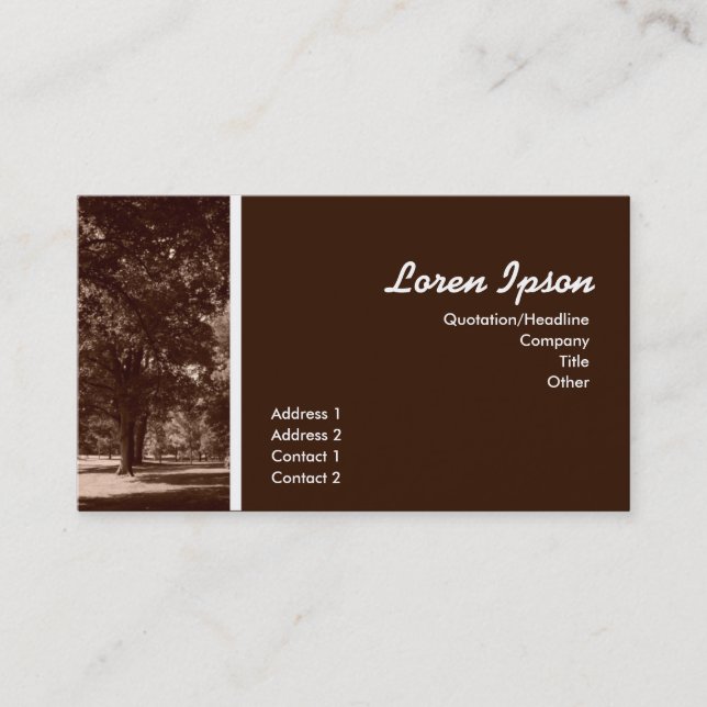 Carte De Visite En parc (Devant)