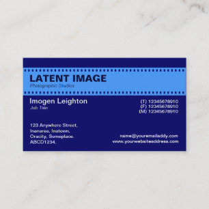 Carte De Visite En-tête de bande de film - Bleu bébé avec Dp Navy