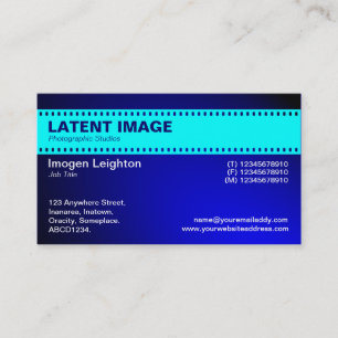 Carte De Visite En-tête de bande de film - Cyan et bleu ombragé