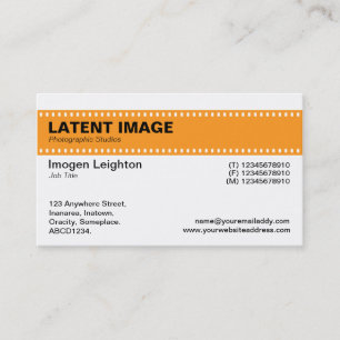 Carte De Visite En-tête de bande de film - Lt Orange et Blanc
