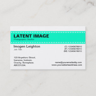 Carte De Visite En-tête de bande de film - Turquoise et blanc