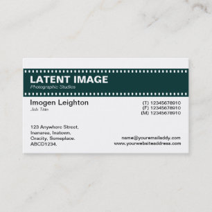 Carte De Visite En-tête de bande de film - Vert foncé et blanc