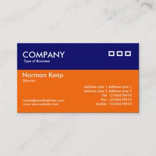 Carte De Visite En-tête de couleur - Bleu et orange