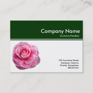 Carte De Visite En-tête de couleur III - Camellia rose - Vert fonc