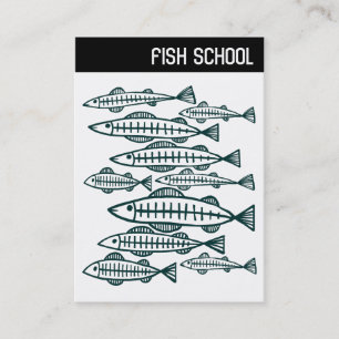 Carte De Visite En-tête V - ÉCOLE DE POISSON - Vert foncé