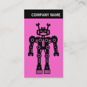 Carte De Visite En-tête V - Photo - Robot - Rose