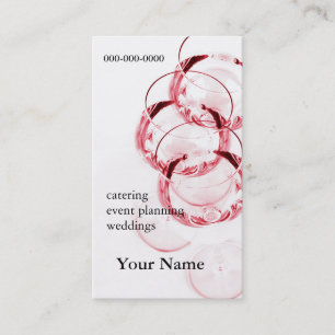 carte de visite en verre de vin rouge