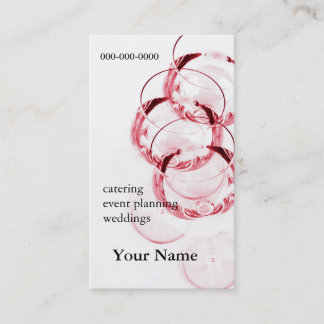 carte de visite en verre de vin rouge