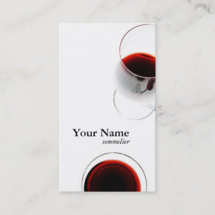 carte de visite en verre de vin rouge - sommelier
