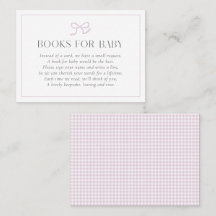 en vichy Pink Bow Baby Girl Baby shower Livres pou